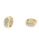 3 Row Diamond Huggie Earrings in Gold